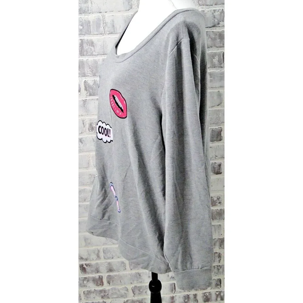 Rebel‎ Wilson for Torrid Patchwork Sweatshirt size 2 Free Shipping! Pre-owned
